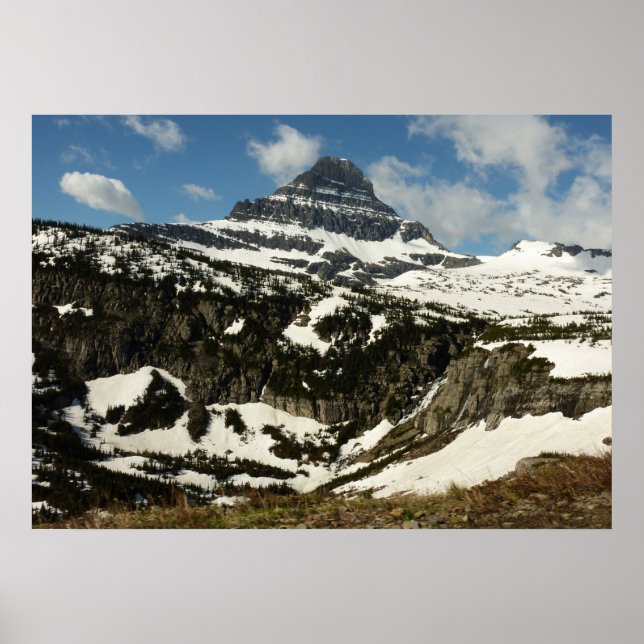 Poster Reynolds Mountain do Logan Pass no Parque Glacier (Frente)