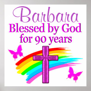 PÔSTER REZA DE ANIVERSÁRIO DE 90 PERSONALIZADA