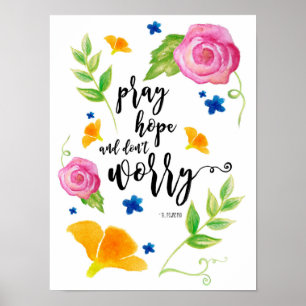 Poster Reze Esperança e não se preocupe