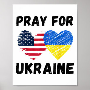 Poster Reze Por Ucrânia Apoie Ucraniano Americano EUA Ele
