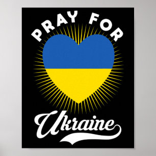 Poster Reze Por Ucrânia Bandeira Ucraniana Apoio Eu Fico