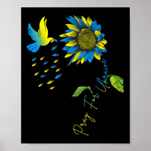 Poster Reze Por Ucrânia Girassol Bandeira Ucraniana Ucrân