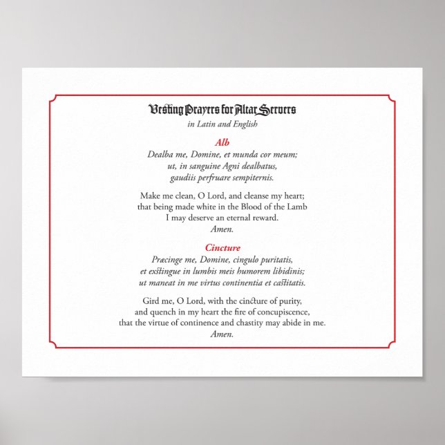 Poster Rezos de Colheita para Servidores Altar (Alb) (Frente)