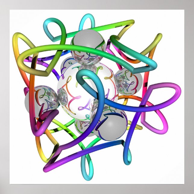 Pôster RGBCube - Branco (Frente)