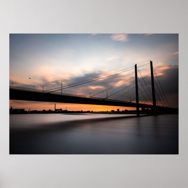 Poster Rheinkniebrücke Dusseldorf, Alemanha (Frente)