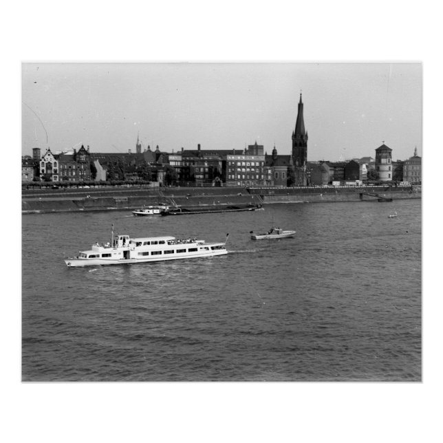 Pôster Rheinschiffahrt Düsseldorf (Frente)