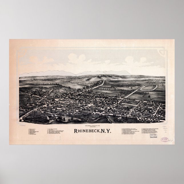 Poster Rhinebeck, Nova Iorque (1890) (Frente)