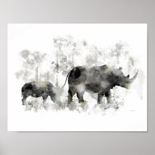 POSTER RHINO E BEBÊ