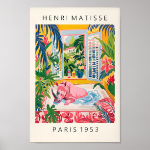Poster Rhino In Bathtub Art Impressão, Matisse Poster, Ba