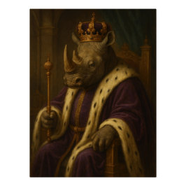 Pôster Rhino King | Anthropomorphic Royal Portrait