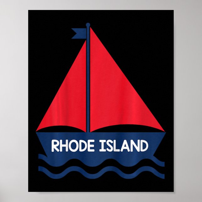 Poster Rhode Island Barco à Vela Meninas Meninos Bebe  (Frente)