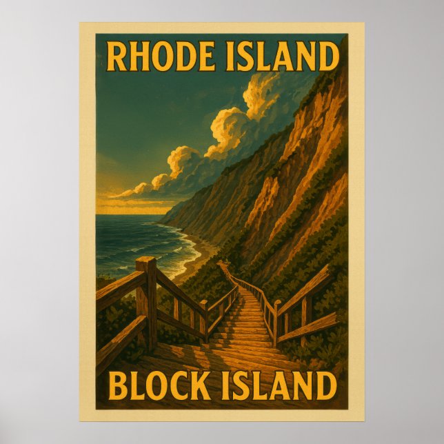 Poster Rhode Island Block Island V01 (Frente)