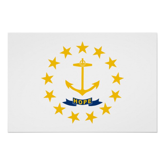 Pôster Rhode Island State Flag (Frente)
