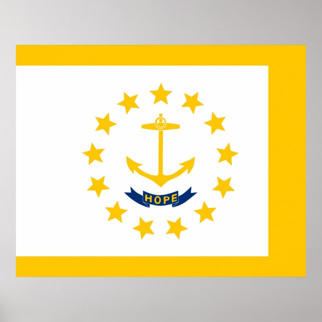 Pôster Rhode Island State Flag Design (Frente)