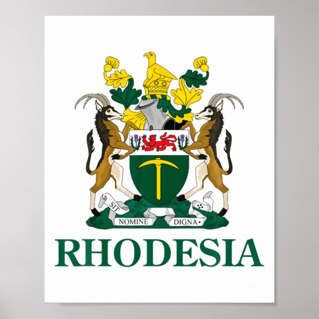 Poster Rhodesia Coat Of Arms Zimbabwe Funny South Africa  (Frente)