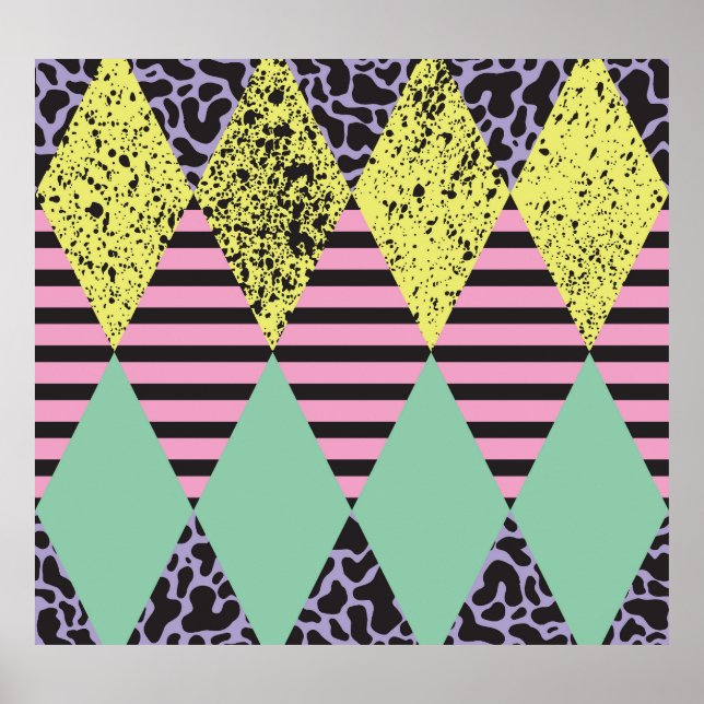 Poster Rhombus Moderno: Estilo sem costura Abstrato. (Frente)