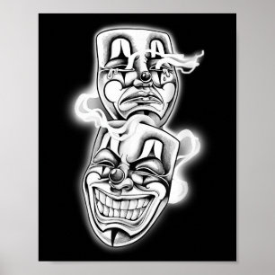 Poster Ria Agora Chore Mais Tarde Chicano Tattoo Flash