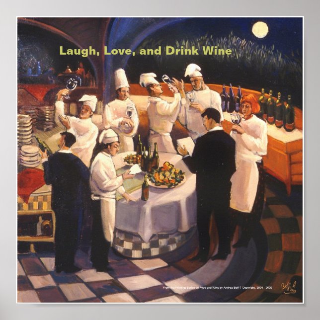 Pôster Ria, amor e beba vinho, de... (Frente)