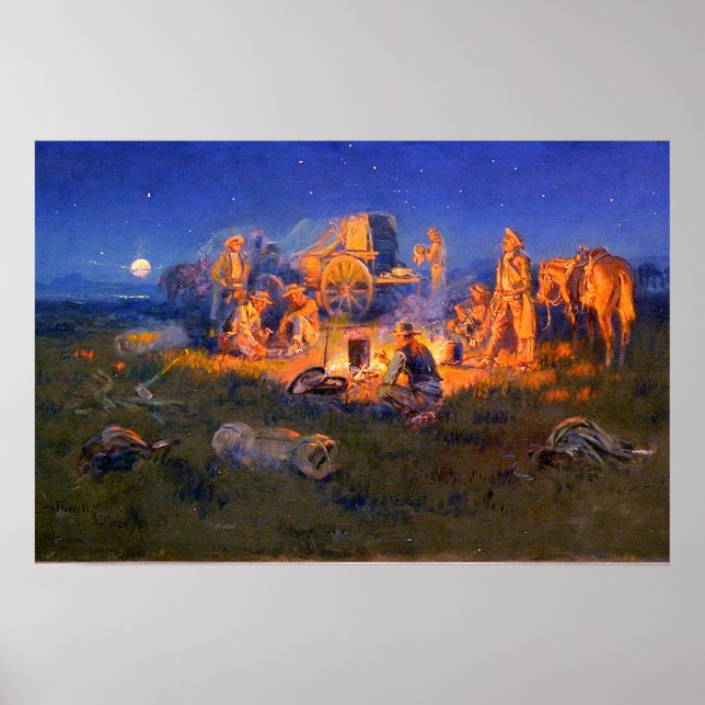 Poster Ria Matares Cowboys solteiros C M Russell 1925 (Frente)