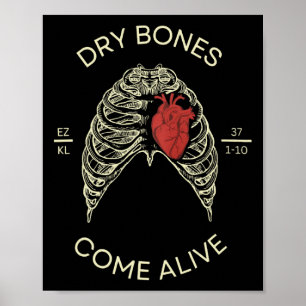 Poster Rib Cage Bones Secos Vêm Vivos Bíblia Verso Christ