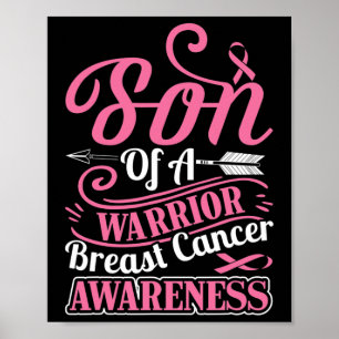 Poster Ribbon Conscientização Câncer Mama Filho De Guerre