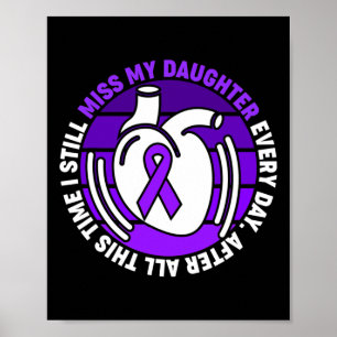 Poster Ribbon Purple Sobredosagem Conscientização Miss Fi