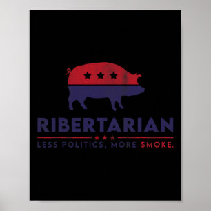 Poster Ribertarian Engraçado Pitmaster Churrasco Defumado