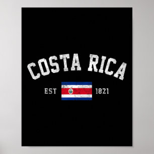 Poster Rica Est. 1821 Bandeira da Costa Rica Dia da Indep