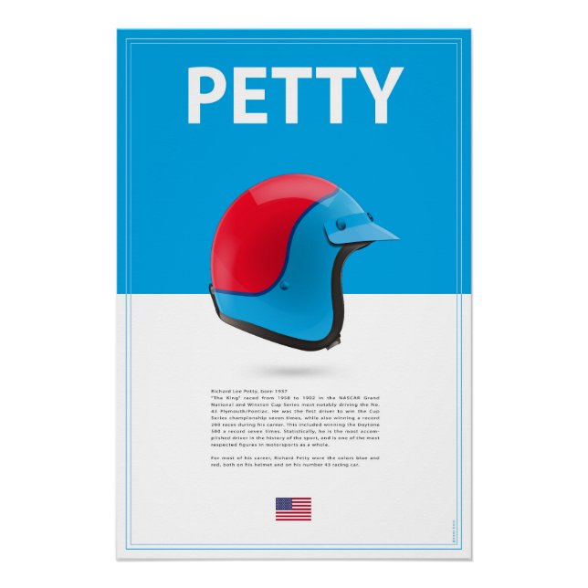 Pôster Richard Petty Helmet (Frente)