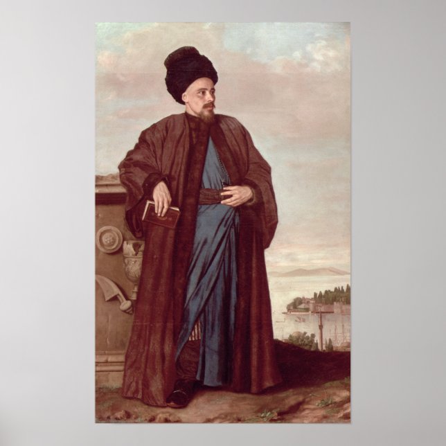 Poster Richard Pococke em fantasia oriental, 1738 (Frente)