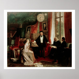 Poster Richard Wagner com daught de Franz Liszt e de