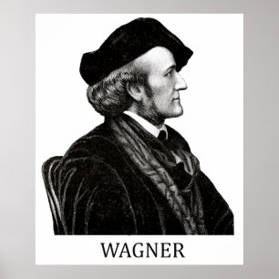 Pôster Richard Wagner, preto