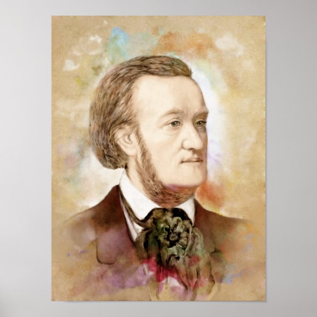 Poster Richard Wagner Retrait im Aquarell Style (Frente)