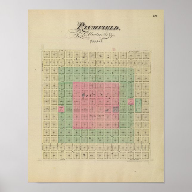 Pôster Richfield, Morton County, Kansas (Frente)