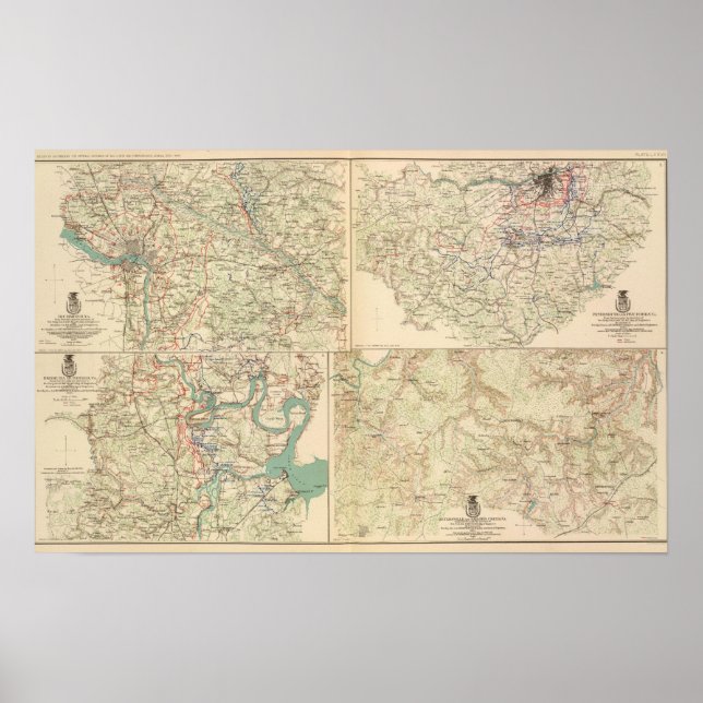 Poster Richmond, Petersburgo, Cinco garfos (Frente)