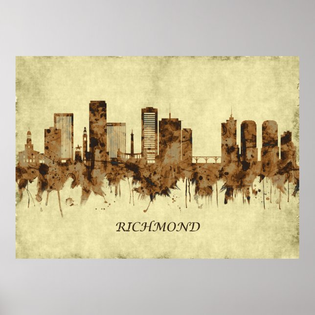 Poster Richmond Virginia Cityscape (Frente)