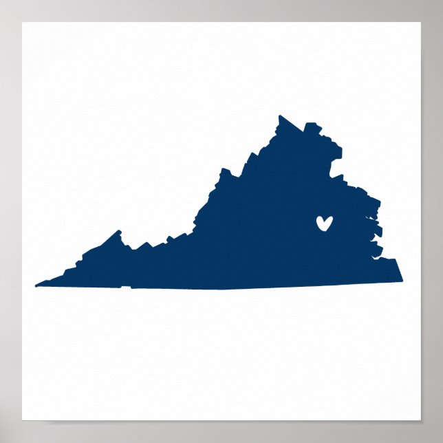 Pôster Richmond, Virginia Love (Frente)