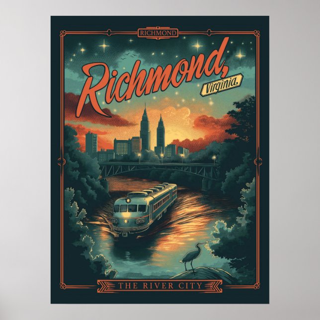 Poster Richmond, Virginia Vintage (Frente)