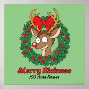 Poster Rick and Morty   Reindeer Morty Merry Rickmas