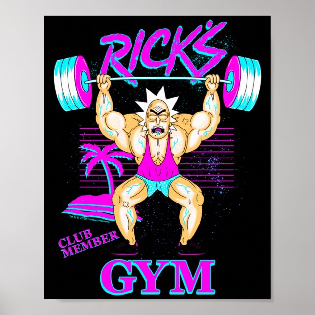Poster Rick And Morty Ricks Gym Club Member  (Frente)