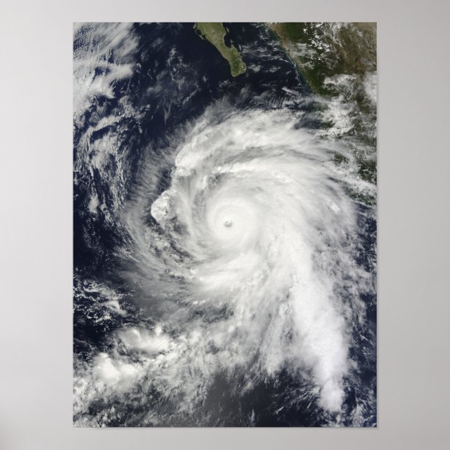 Pôster Rick do furacão a sudoeste da Baixa Califórnia (Frente)