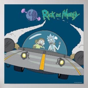 Poster RICK E MORTY™  Desembarque Em Navio Espacial