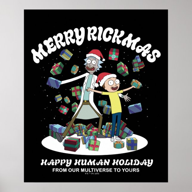 Poster Rick e Morty | Felizes de Rickmas presentes (Frente)