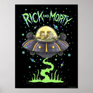 Poster RICK E MORTY™ Gráfico de Voo Espacial Ilustrado