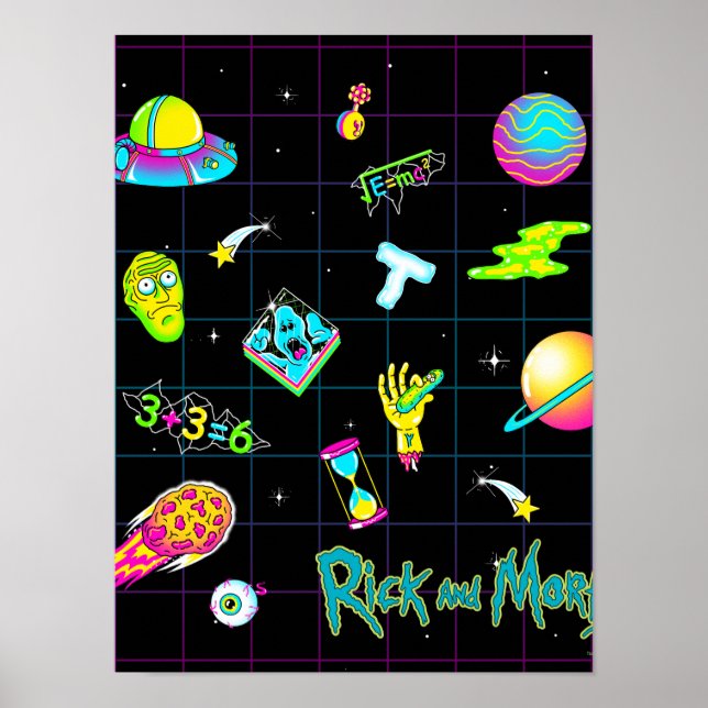 Poster RICK E MORTY™ | Psicodélica 3 Padrão (Frente)
