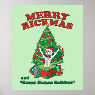 Poster Rick e Morty Rickmas de Feliz do Portal