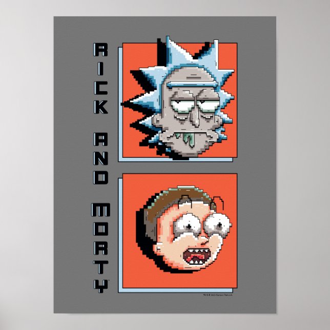 Poster Rick Pixelverso e Gráfico do Painel Morty (Frente)