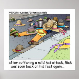 Pôster Rick Sofre um Ataque de Chapéu Cartaz de Desenho A