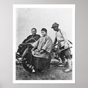 Pôster Rickshaw chinês, c.1870 (foto de b/w)