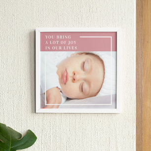 Poster Rico - Foto do bebê em forma de beleza   Rosa e B